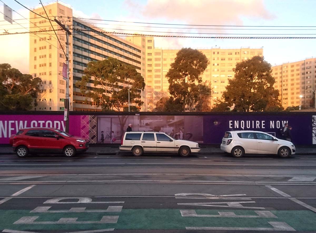 When a row of shops came down in busy Chapel Street, the housing commission buildings sitting behind came into view. I stumbled across this one winter evening, when the apricot [&hellip;]