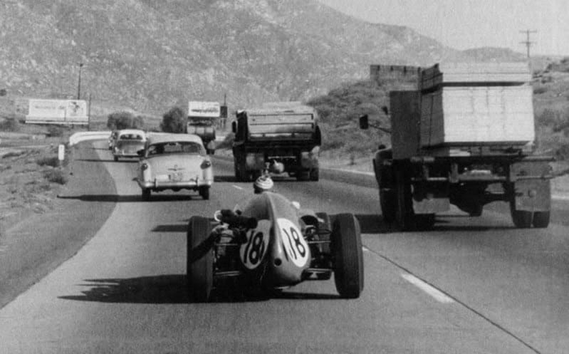 Vintage Snapshot: Off To The Races Shot on a Sunday morning on the highway that goes to Riverside International Speedway.