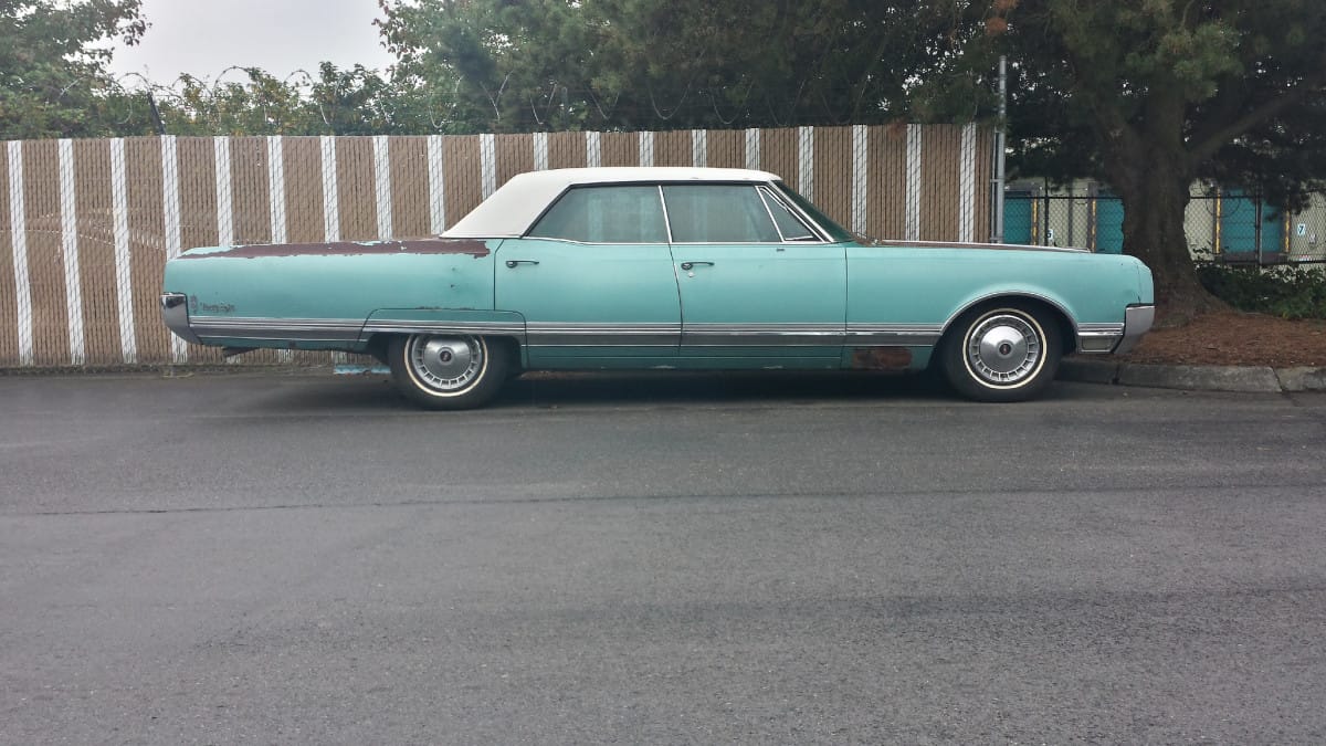 Once upon a time, this car, a ’65 Olds 98, looked perfectly normal. But from today’s vantage point, not so much so. That rear overhang is practically obscene. Or at [&hellip;]