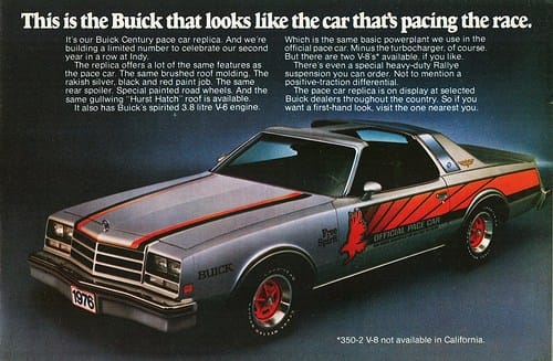 Curbside Classic: 1988 Buick LeSabre and LeSabre T-Type - The Strange Case Of Dr. Jekyll & Mr. Hyde 8 1976BuickCenturyPaceCar02