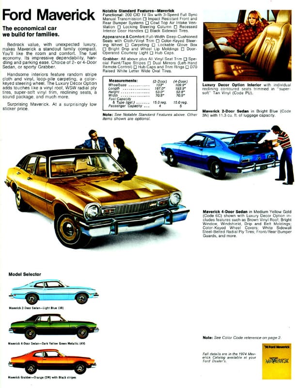 Curbside Classic: 1974 Ford Maverick Grabber - I Finally Grabbed The Bull By The Horns 6 1974 Ford Maverick brochure CC