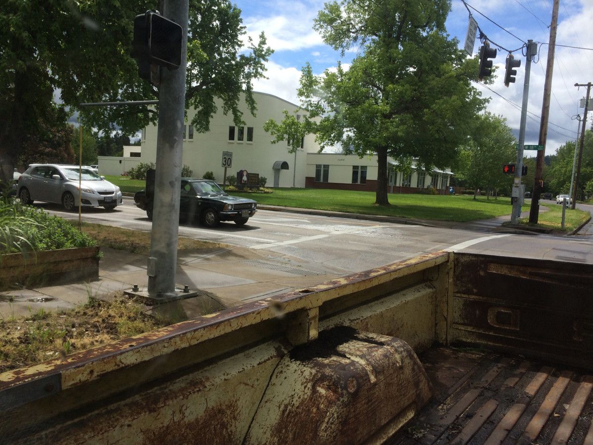 As I drove though the intersection of Polk and 18th, I spotted a little dark car heading west on 18th towards me. As it came closer and stopped for the [&hellip;]