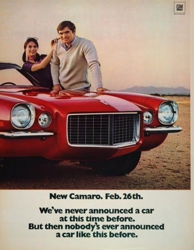 Curbside Classic: 1970 Chevrolet Camaro RS - A Fresh Look 3 1970 Chevrolet Camaro Ad 03