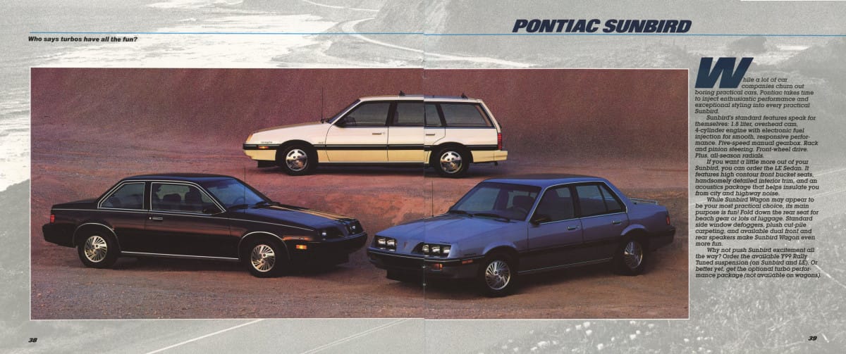 1984 Pontiac 2000 Sunbird - We Build Excitement (But Not Necessarily Into Everything We Produce) 9 1985 Pontiac Full Line Prestige 38 39
