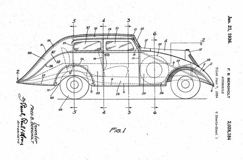 Pontoon Fenders: An Archeology (1920-1945) 35 1937 Bergholt Streamliner Ford 1932 chassis2