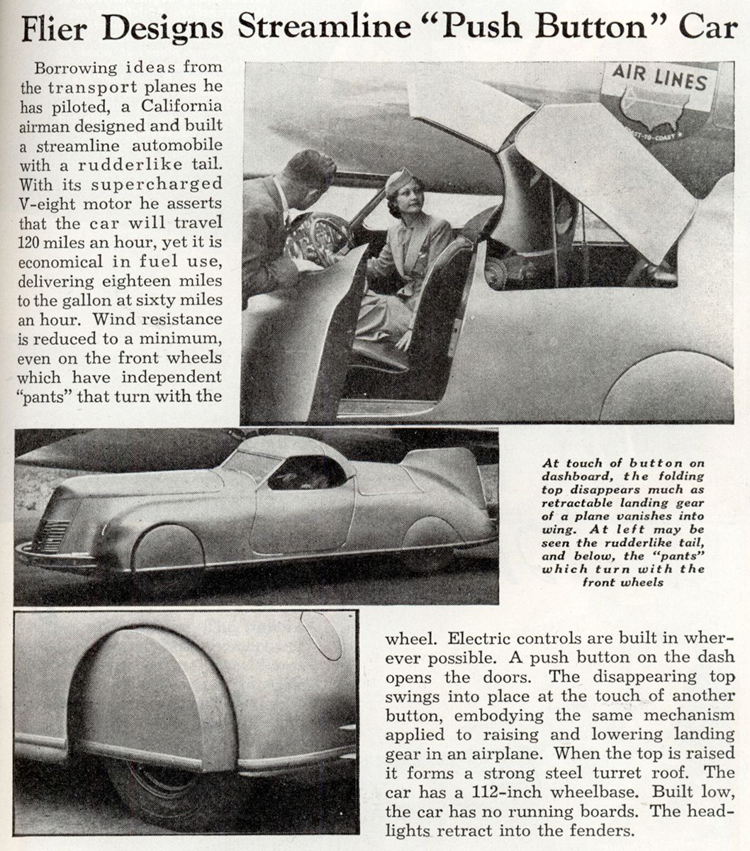 Pontoon Fenders: An Archeology (1920-1945) 47 1938 Dan Lalee pushbutton car