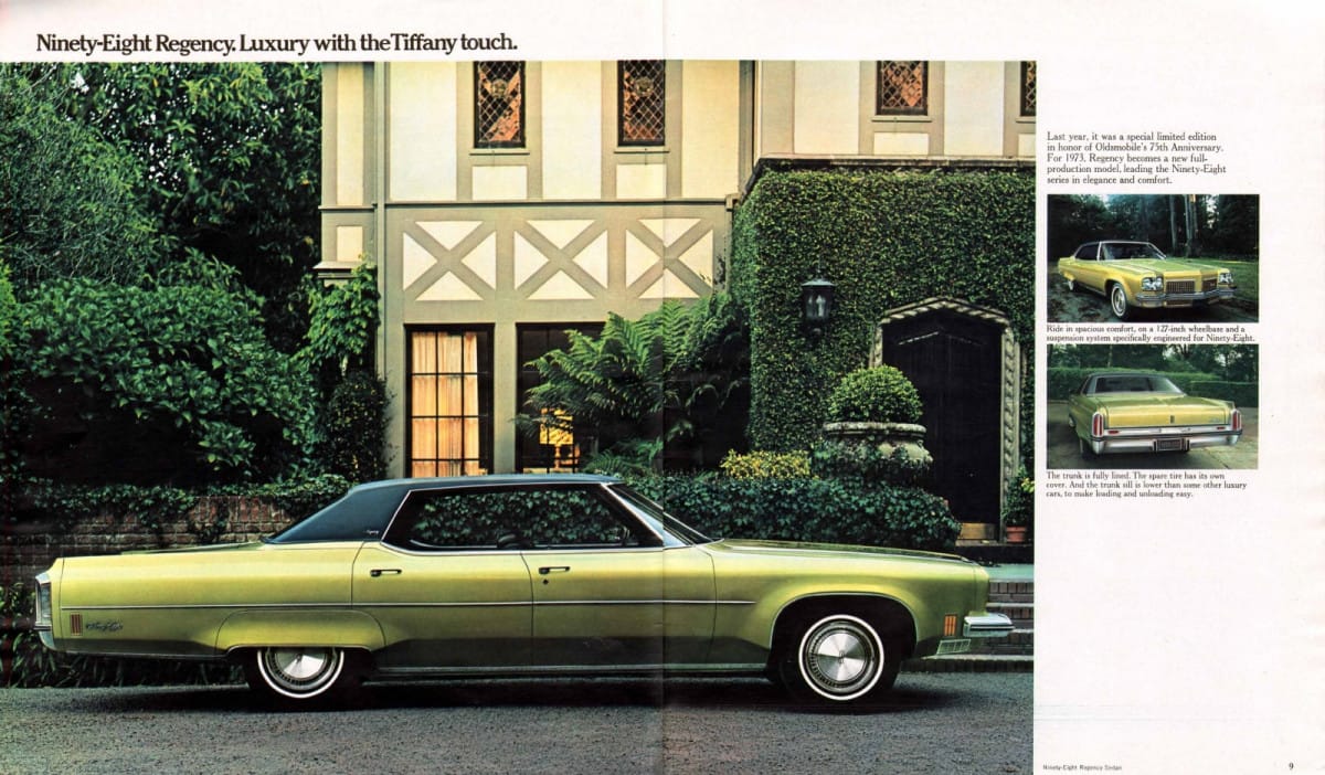 Curbside Classic: 1973 Oldsmobile Ninety-Eight Regency – Nice Car, Fabulous Seats 7 1973 Olds Ninety Eight Brochure 01