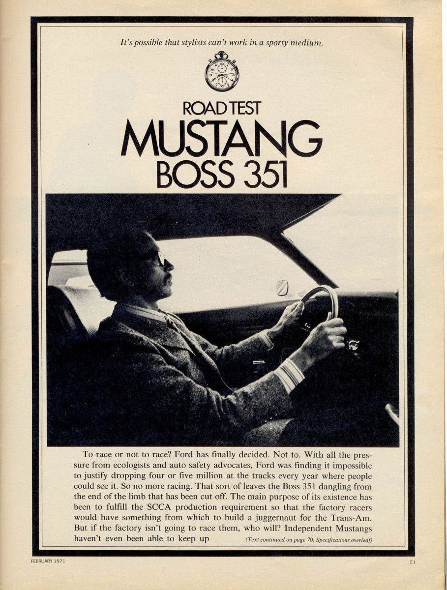 1971 Mustang Boss 351: Car & Driver And Motor Trend Wring Out The Fastest Classic Mustang 3 Page 1