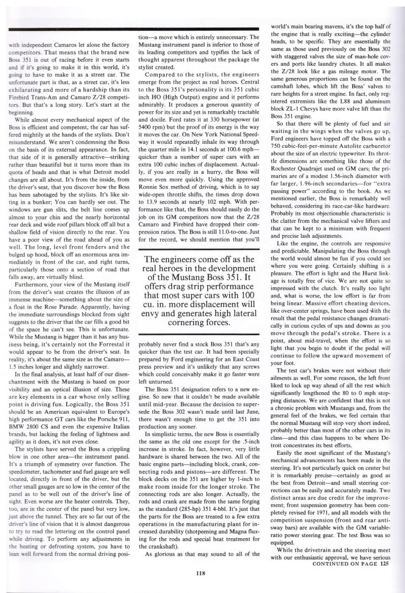 1971 Mustang Boss 351: Car & Driver And Motor Trend Wring Out The Fastest Classic Mustang 6 Page 3 resize