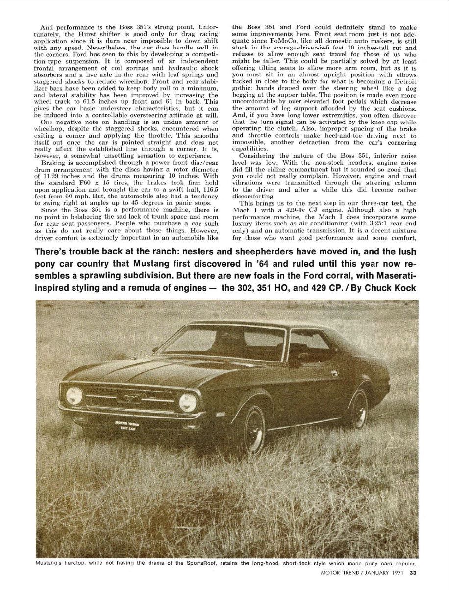1971 Mustang Boss 351: Car & Driver And Motor Trend Wring Out The Fastest Classic Mustang 10 Range War 2