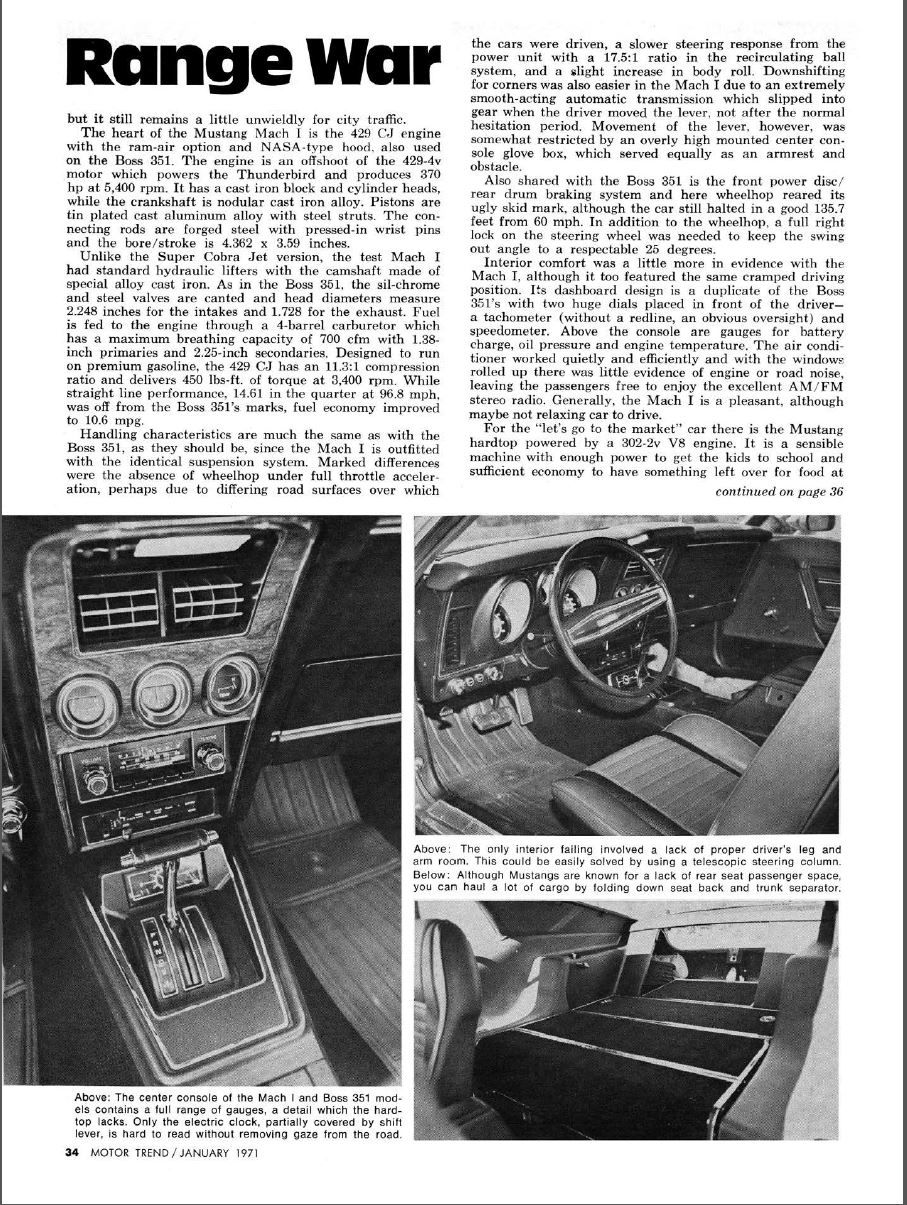 1971 Mustang Boss 351: Car & Driver And Motor Trend Wring Out The Fastest Classic Mustang 11 Range War 3