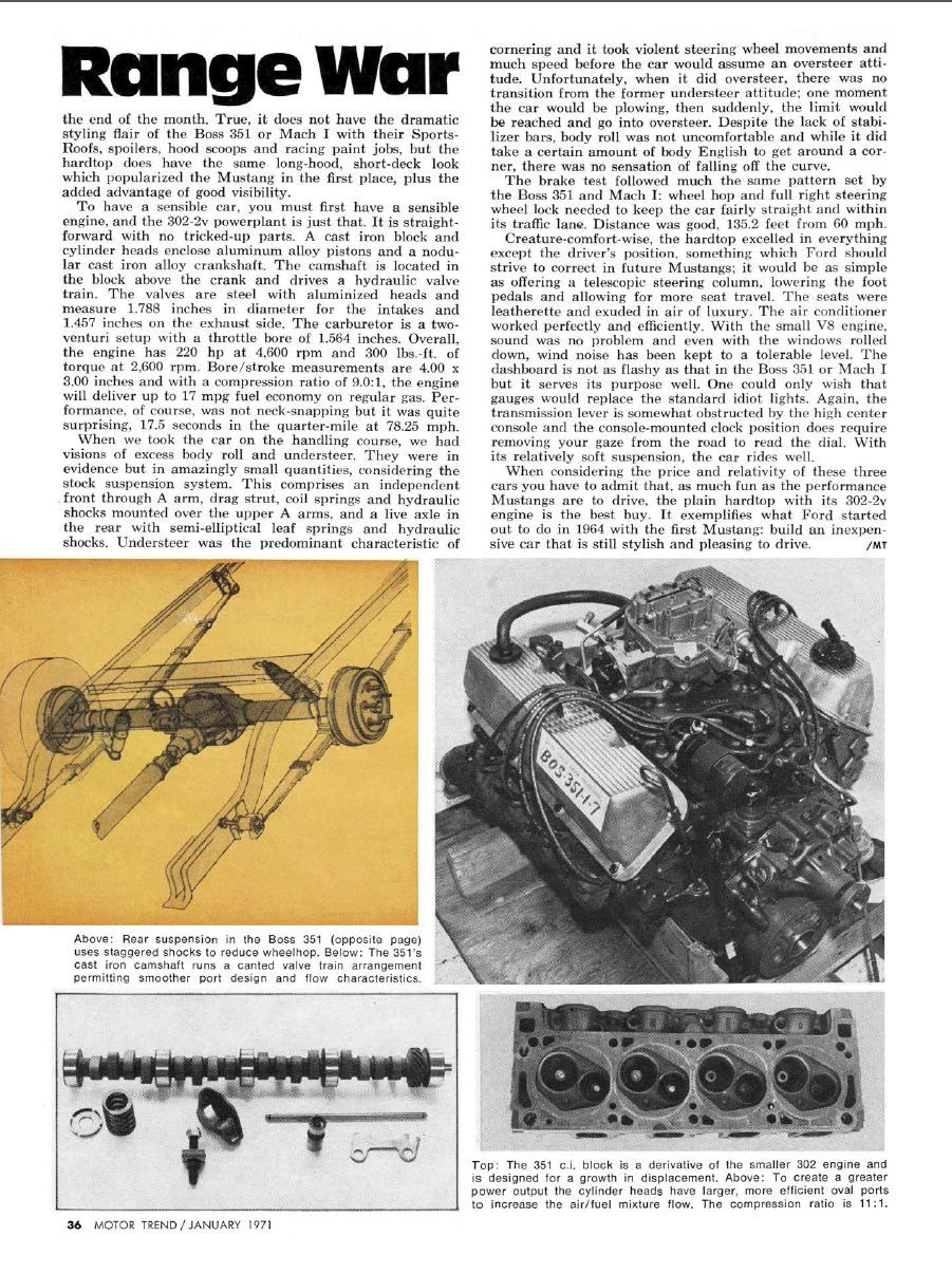 1971 Mustang Boss 351: Car & Driver And Motor Trend Wring Out The Fastest Classic Mustang 13 Range War 5