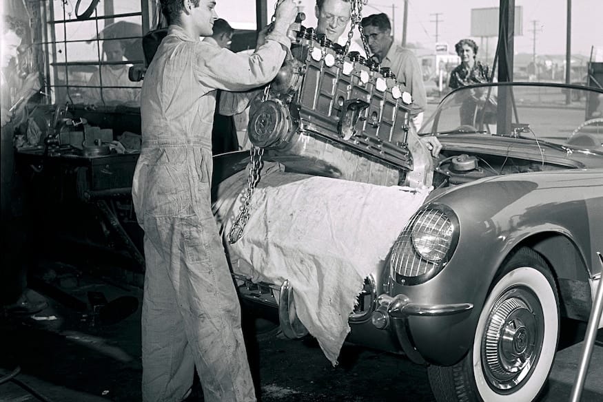 From Powerglide To 3-Speed To 4-Speed - Early Corvette Transmission History 11 001 archive 1955 chevrolet corvette ford transmission swap engine install 1