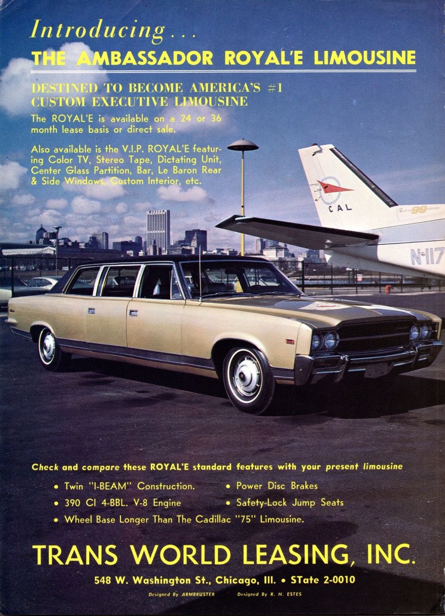 Vintage Ad: The Ambassador Royal’e Limo – “Destined To Become America’s #1 Executive Limousine”