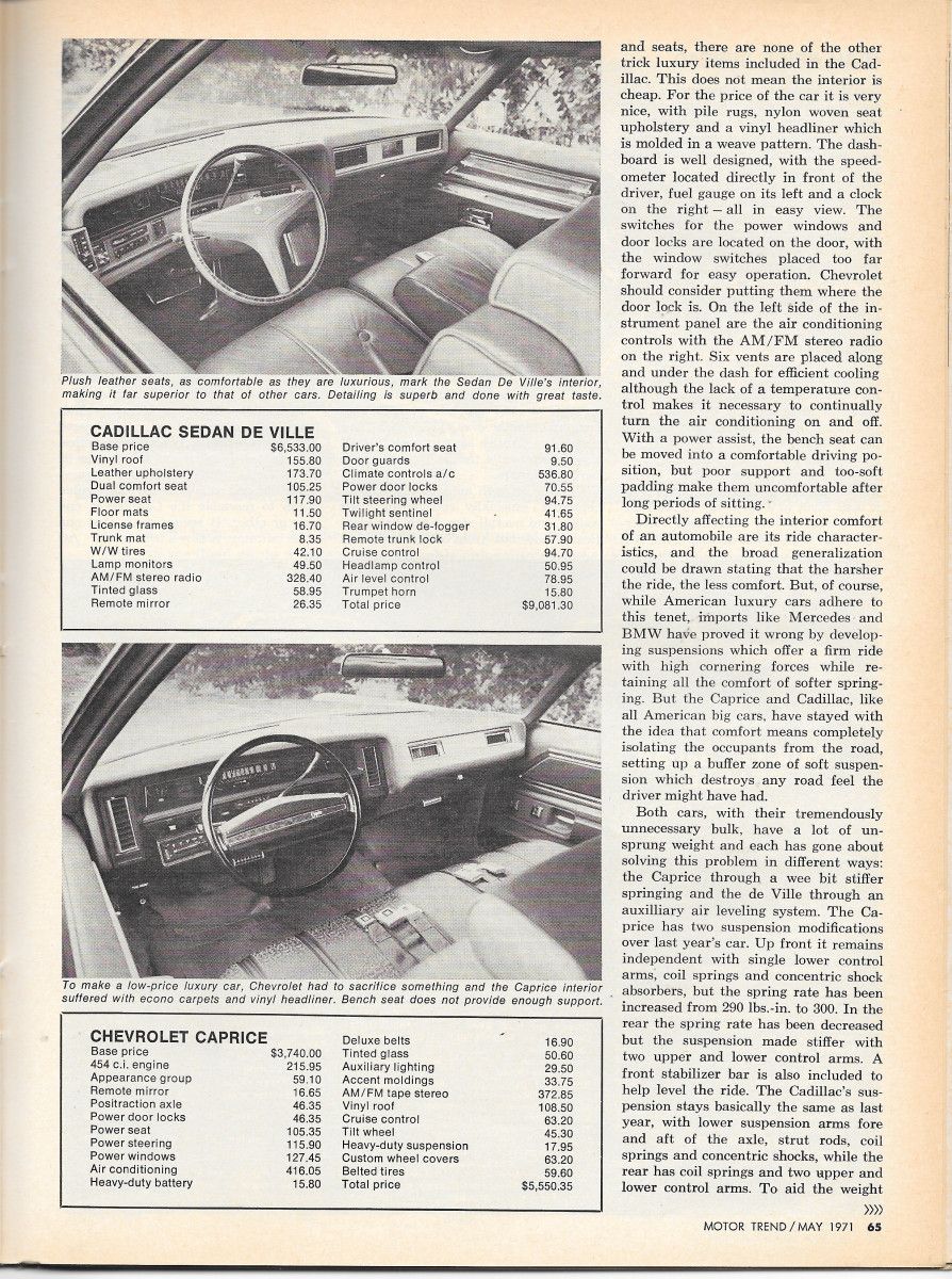 Vintage MT Comparison: 1971 Cadillac DeVille versus 1971 Chevy Caprice - Rise of the Chevrollac 10 MT0571 CadvsChevy p3