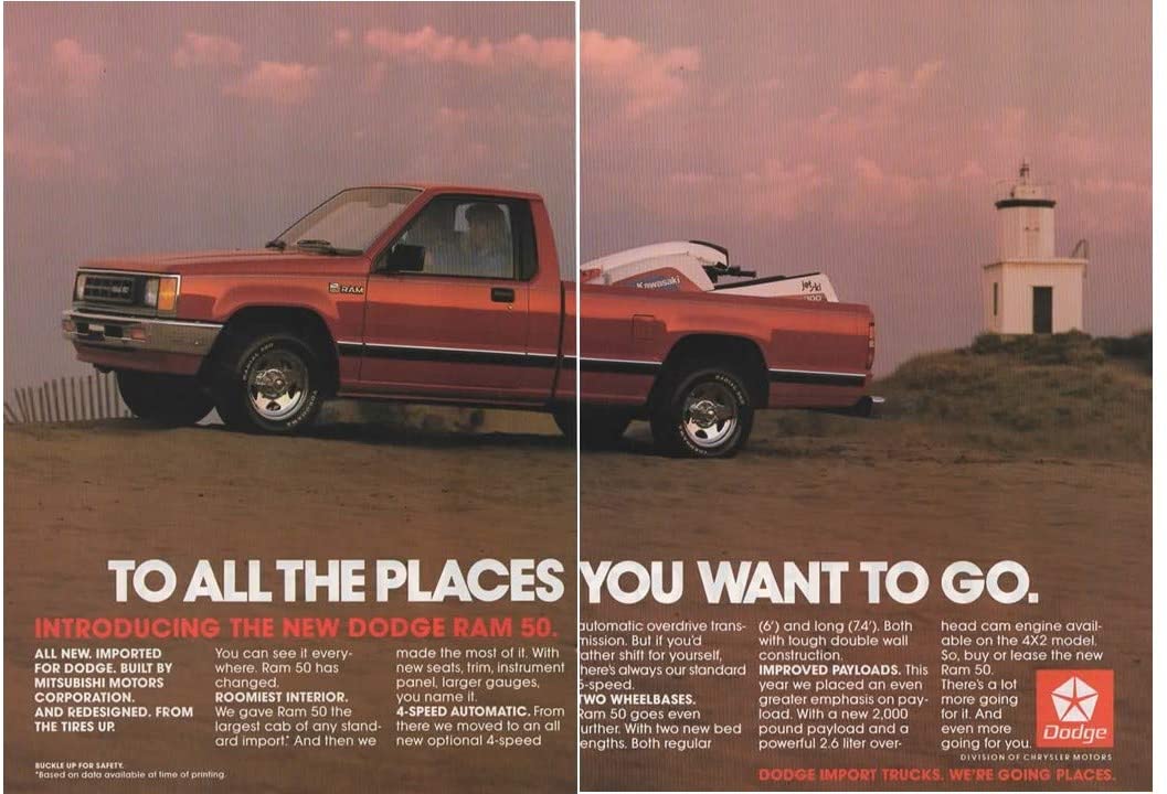 1988 Dodge Dakota: Not Too Big, Not Too Small -- Quietly Defining The Modern Midsize Truck 16 1987 Ram 50 ad 1