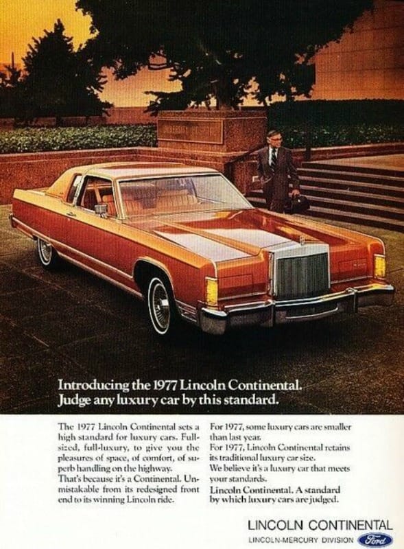 1977 Lincoln Continental Town Coupé -- 233 Inches Of 2-Door Full-Size Luxury 6 1977 Lincoln Continental Town Coupe print ad
