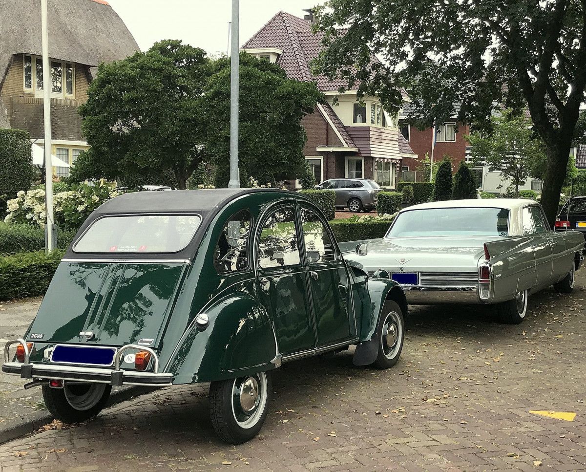 Cohort Pic(k) of the Day #2: Two Sedans From 1963 by MG Ironically the 2CV actually rode smoother over rough pavement than the Cadillac.