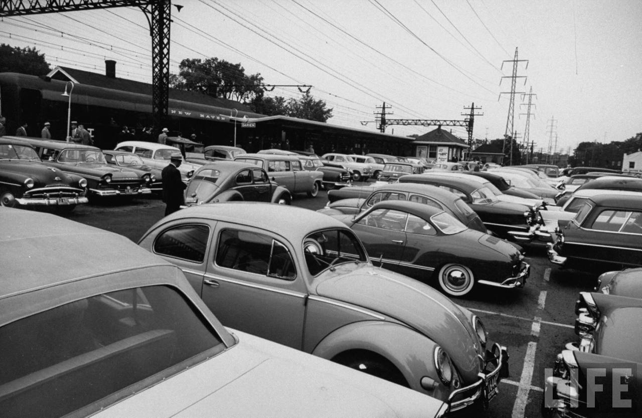 Vintage Photo: At The Commuter Train Station, ca. 1957 513641