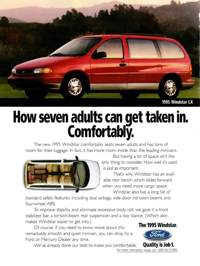 Curbside Classic: 1998 Ford Windstar - How Hard Can It Be To Make A Minivan (part 7) 3 1995FordWindstarAd03