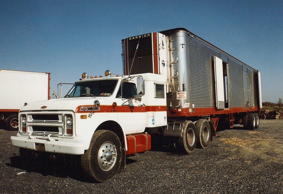 This vintage snapshot of a Chevy gasoline powered semi truck is rather fascinating, as it’s a medium-duty C60 with a sleeper cab in the role of a big semi truck. [&hellip;]