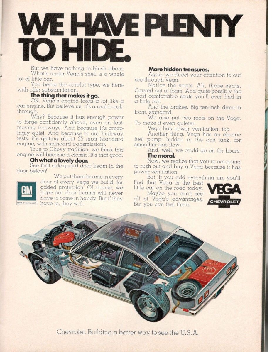 Ad Classic: 1971 Chevrolet Vega – “We Think This Engine Will Become A Classic” Prophetic words indeed: A classic butt of endless jokes.