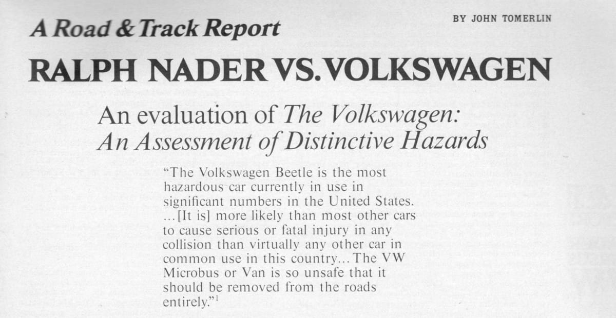 Having made his mark with “Unsafe At Any Speed”, the highly influential book that instigated the government’s safety regulations, Ralph Nader took on a number of other consumer-related subjects. “Unsafe” [&hellip;]