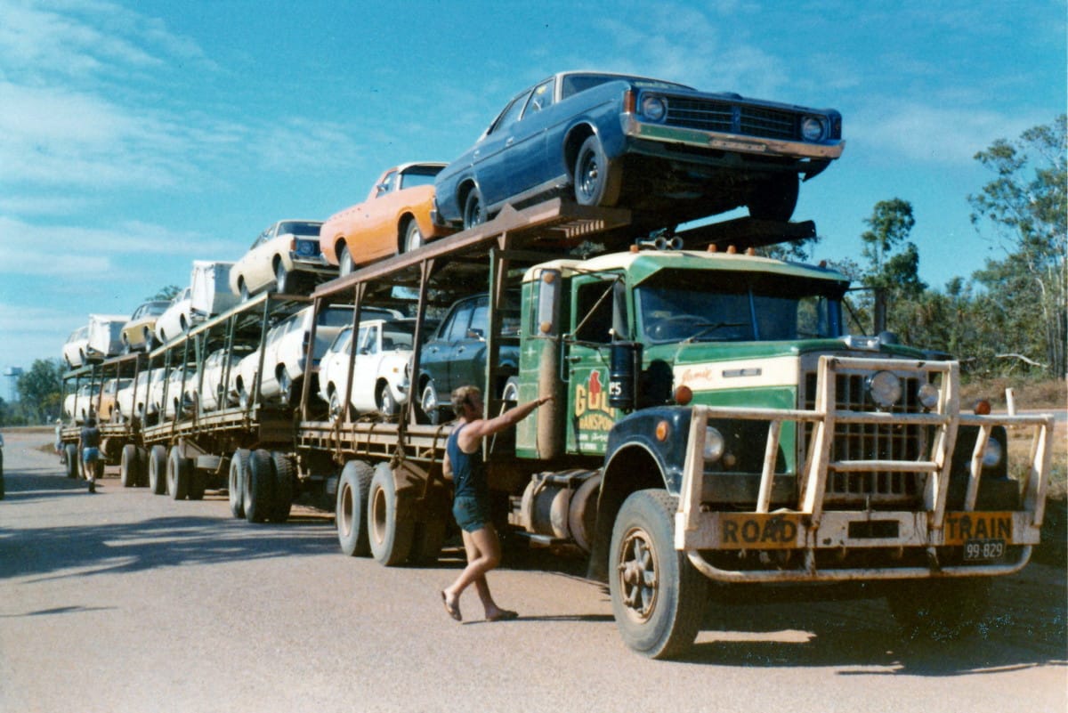I should have known, but it didn’t occur to me that they would use road trains to transport cars in Australia. And here’s one to prove it, a 1973 White [&hellip;]