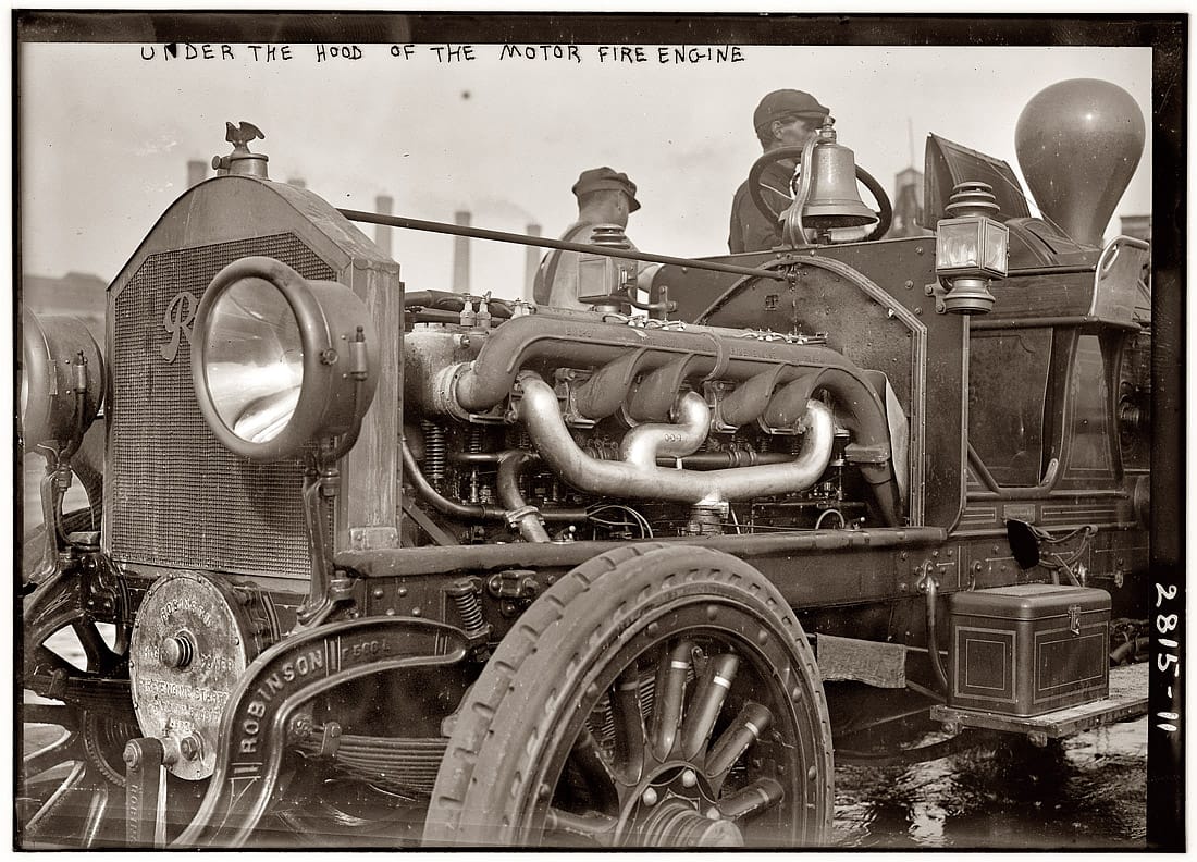Hall-Scott hemi-head gas engines were commonly used in fire truck pumpers because of their exceptional power output. But back when this fire truck was built, Hall-Scott was only building airplane [&hellip;]