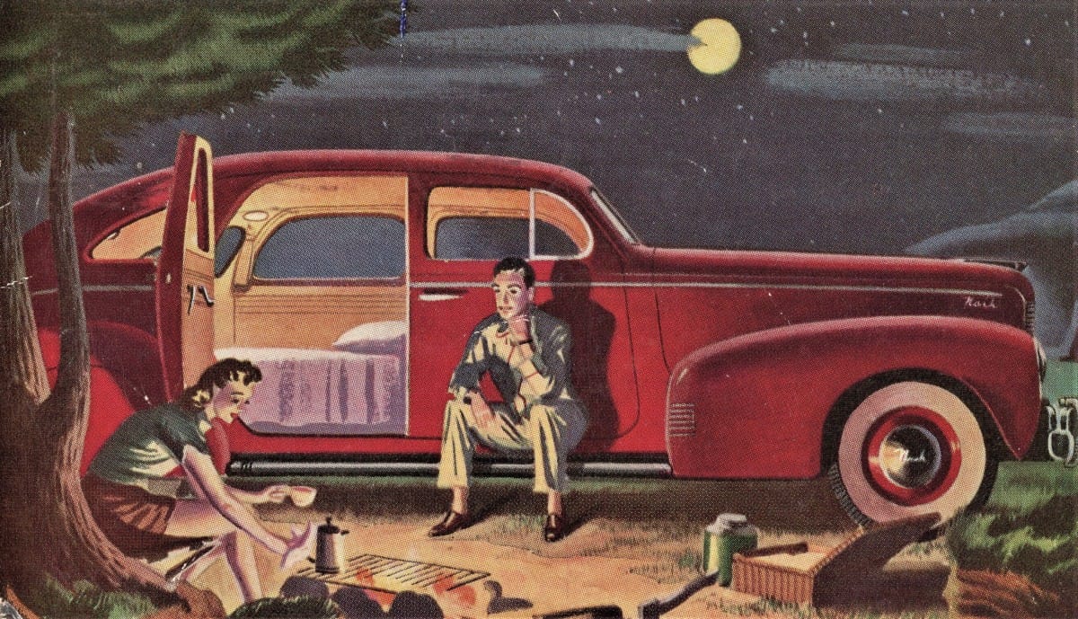 Nash made a lot of hay from its fold down seats that converted into a bed. All of the ads and brochure shots from the 1950s show very chaste scenes, [&hellip;]