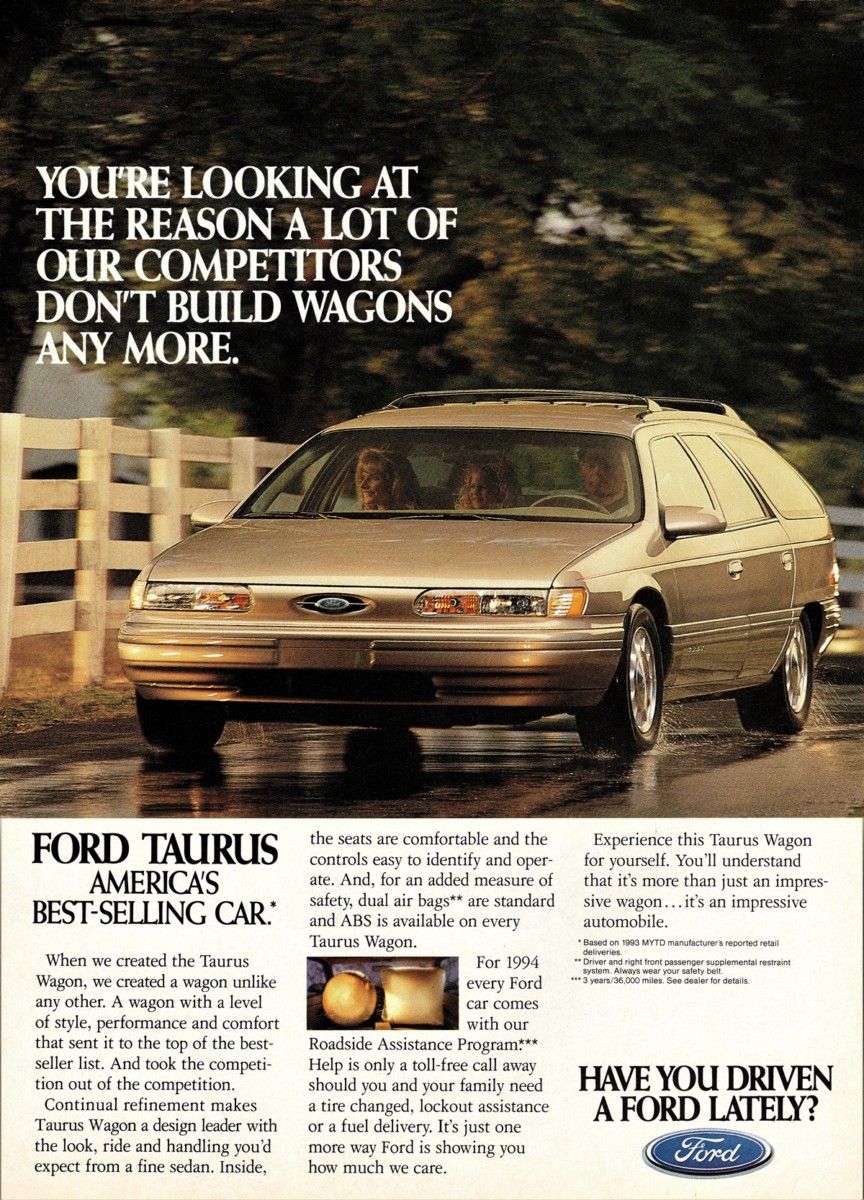 Actually, you’re looking at a blatant manipulation of the Taurus to make it look wider than it really is. And no, it’s not that the whole ad somehow got widened [&hellip;]
