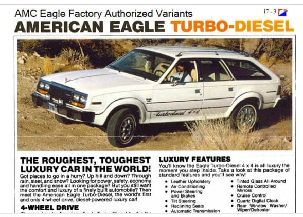 The Great American Diesel Boom saw diesels go into a wide variety of cars and trucks, but I’d never heard of one in the Eagle. Sure enough: if you were [&hellip;]