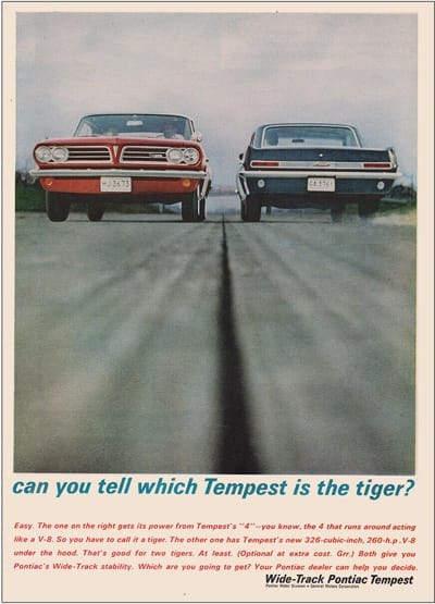 Vintage Ad: 1963 Pontiac Tempest V8 - The GTO's Ballsy Antecedent 2 Pontiac Tempest 1063 ad