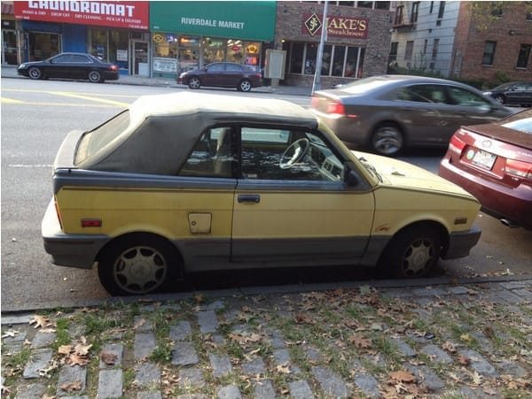 (first posted 6/8/2015)    When I stumbled across this sunshine yellow Yugo Cabriolet next to Van Cortlandt Park in the Bronx, I didn’t realize I was looking at possibly the rarest [&hellip;]