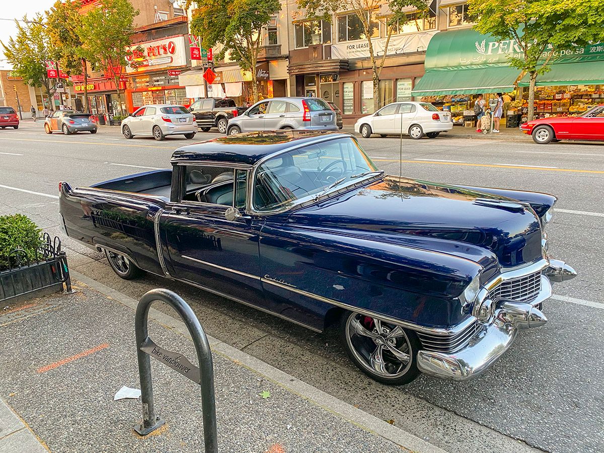 CC Outtake: 1954 Cadillac Bakkie – Craftsmanship in Blue I am very fortunate to live near a street with consistently excellent Curbsiding. This classy ’54 Cad, for example.
