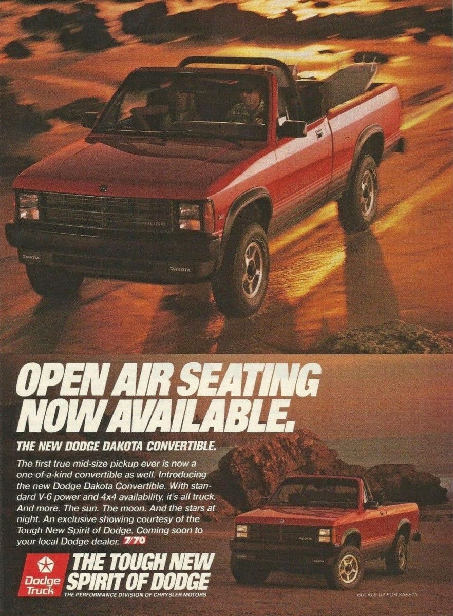 Curbside Classic: 1989 Dodge Dakota Sport Convertible - All Trends Have Their Limits 6 1989 Dodge Dakota Sport Convertible ad