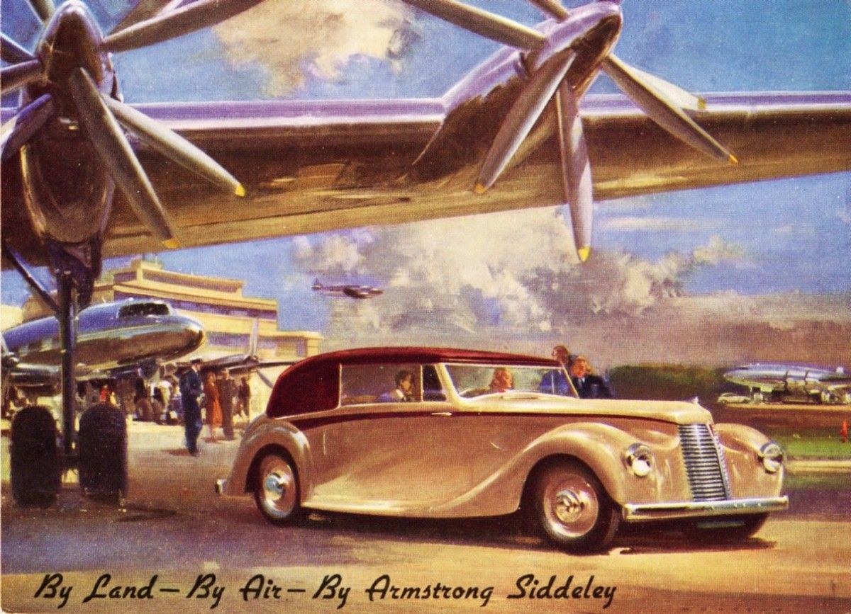 This vintage ad caught my eye for more than one reason. Yes, the Armstrong Siddeley Hurricane is hardly rendered accurately. The size of the two occupants make it look vast, [&hellip;]