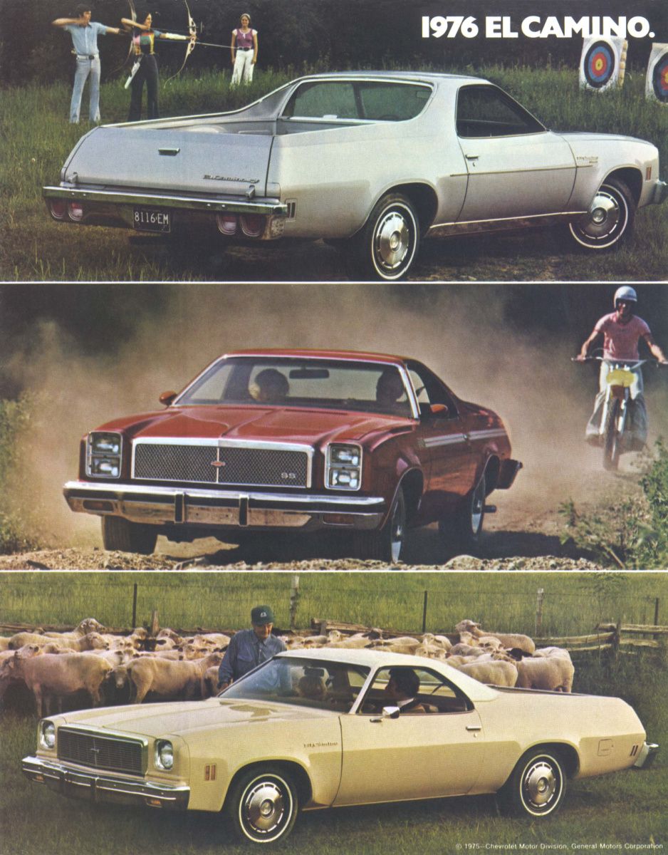 Curbside Classic: 1976 Chevrolet El Camino Classic - Frank Lloyd Wrong 3 1976 Chevrolet El Camino brochure photo, as sourced from www.oldcarbrochures.org.