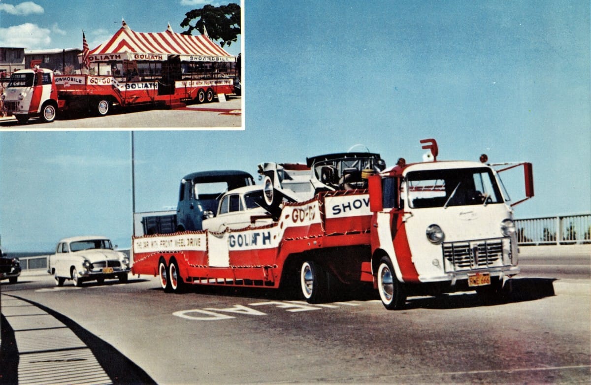 Here’s something a bit different: To showcase the toughness of Goliath’s 46 hp engine, they turned on of their little truck into a semi, hauling a 40′ trailer with three [&hellip;]