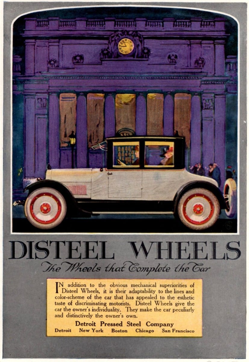 There’s nothing new about flashy big rims with custom paint; Disteel (Detroit Pressed Steel Company) was offering them starting in 1917, as a stronger and visually more alluring alternative to [&hellip;]