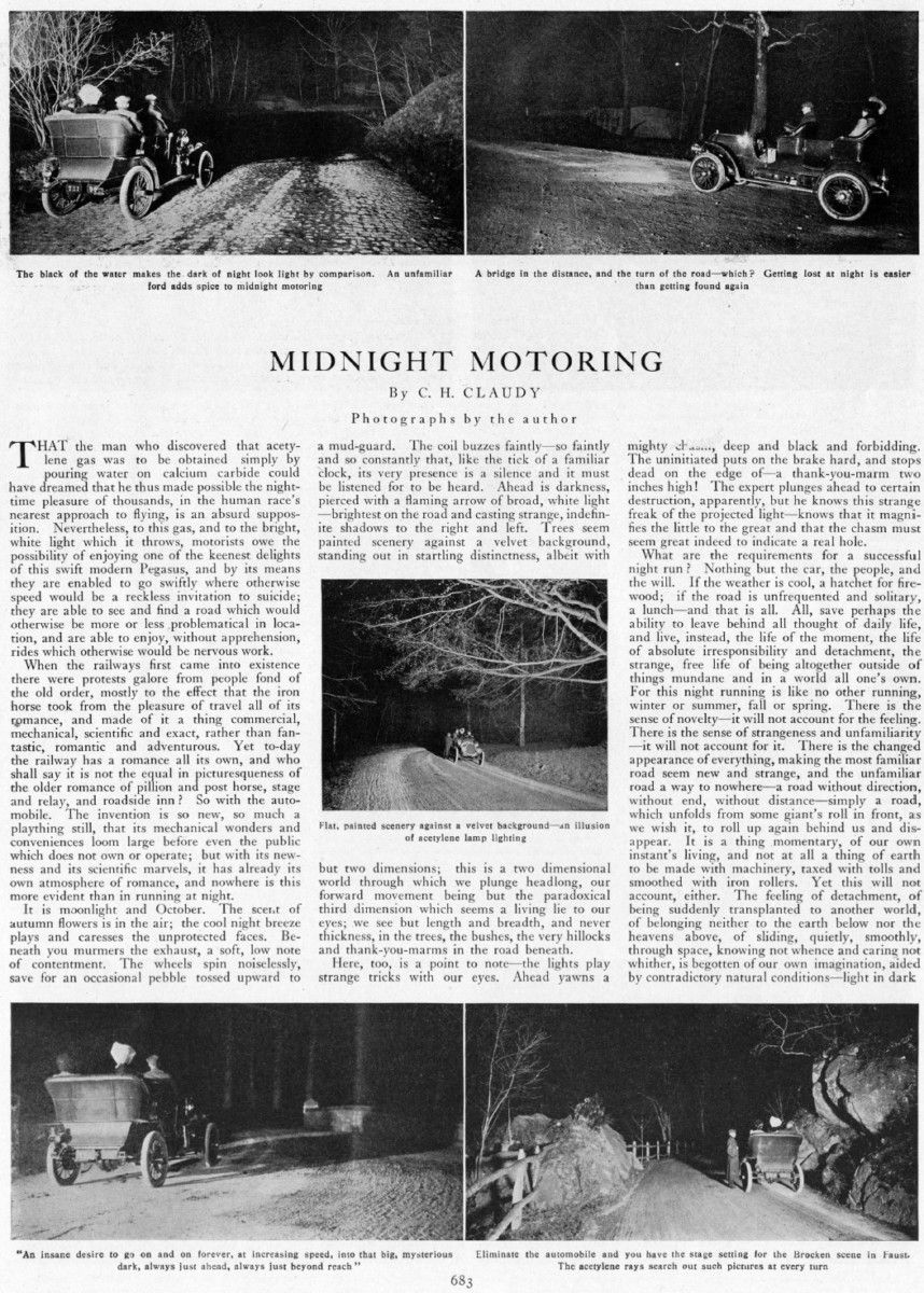 Over a hundred years ago, the big innovation in vehicular lighting was its very existence.