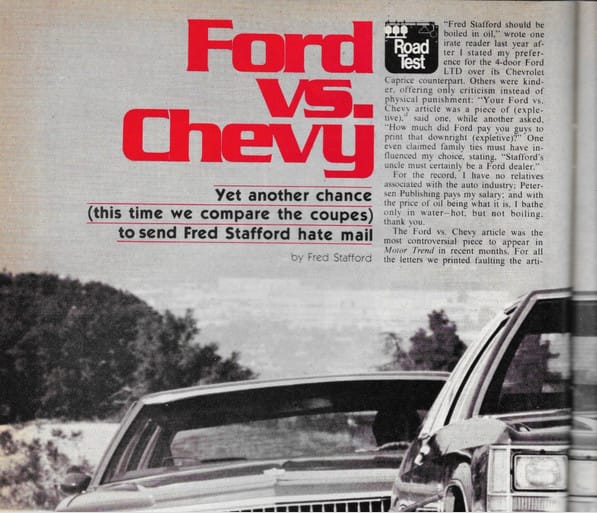 (first posted 11/20/2015)    In their comparison test of the 1979 Ford LTD sedan versus the 1979 Chevrolet Caprice sedan, Motor Trend gave the victory to the Blue Oval. To say [&hellip;]