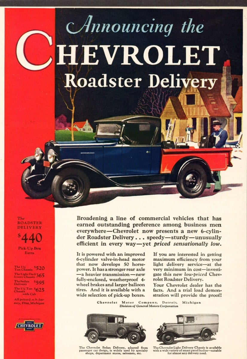 Vintage Ad: 1930 Chevrolet Roadster Delivery – The First Chevy Pickup 9508250990 9e65446938 k