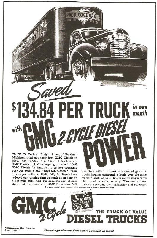Truck History: 1939 GMC - First Year For The Legendary "Jimmy" Detroit Diesel -- It's Still Being Built 85 Years Later 9 GMC 1941 diesel ad