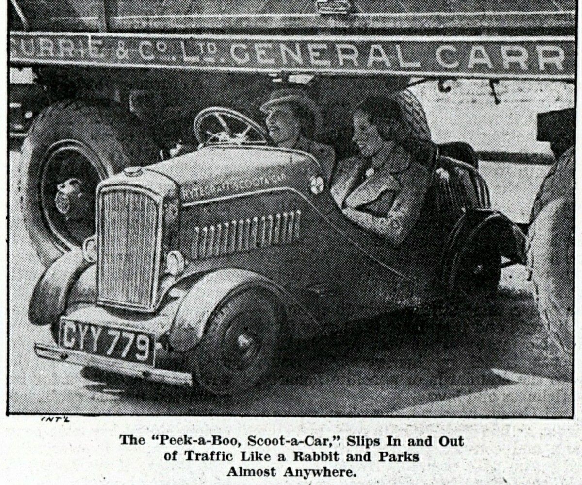 Vintage PR Photos: 1937 and 1939 Rytecraft Scoota-Car – “Slips In And Out (And Under) Traffic” Hang on to your hat, madam! Check out this gentleman driving his Scoota-Car: