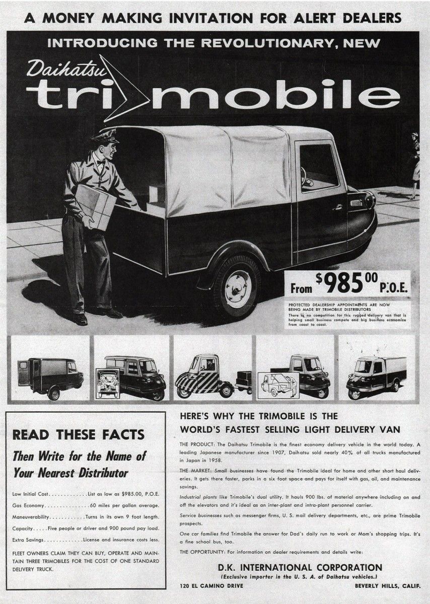 This is a new one for me. Three wheel trucks were a big thing in Japan in the fifties, as they would be in China in more recent years. And [&hellip;]