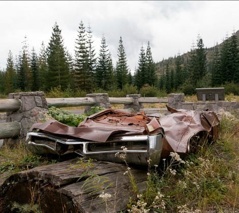 (first posted 1/31/2016)  Shot near Mt. Saint Helen’s, WA.  It’s a monument to the three people who drove this 1972 Grand Prix into the volcano’s blue zone and lost their [&hellip;]