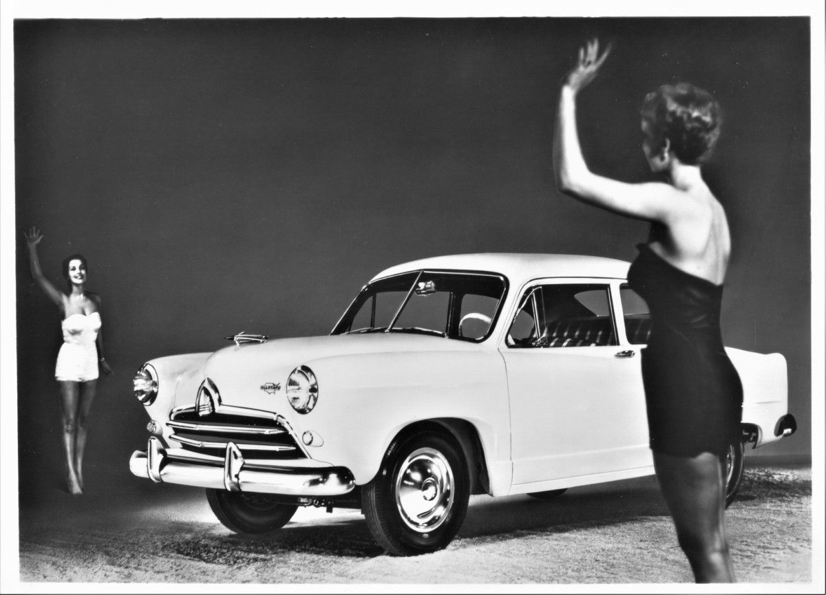 Vintage PR Shot: 1952 Allstate – Trying Hard To Distract The Viewer The Allstate, a Henry J in mild disguise, was a homely little thing. Read all about Sears’s rare failure it here.