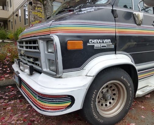 (first posted 11/14/2013)    The seventies was the heyday of the custom or cruiser vans, lots of bold graphics, but pretty stripped from the factory. The shagadelic interior was essentially a [&hellip;]