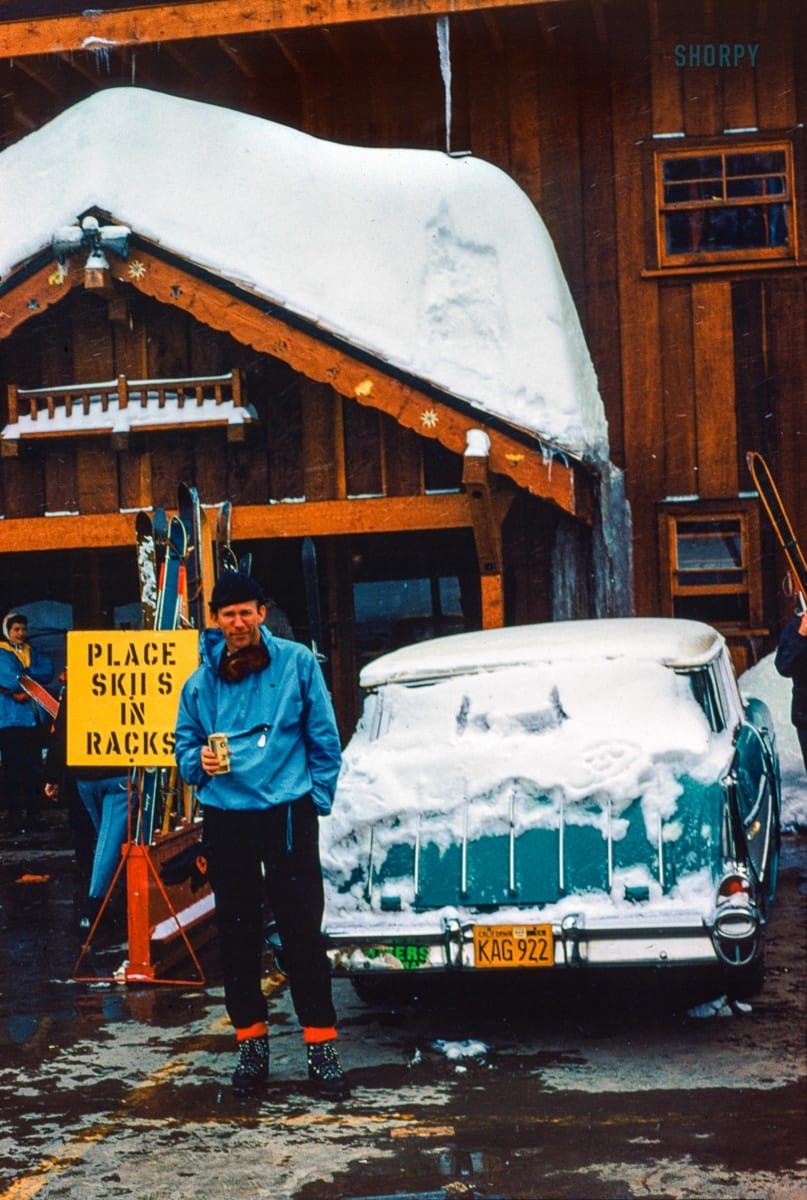 Vintage Photo: Wishful-Thinking Me In 1959 Does anyone recognize the ski lodge? Did they sell Coors beer in California already in 1959?